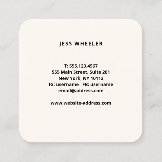 Spray Tan Copper Sun Rays Business Square B Vierkante Visitekaartje (Achterkant)