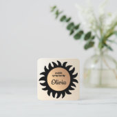 Spray Tan Copper Sun Rays Business Square B Vierkante Visitekaartje (Staand voorkant)