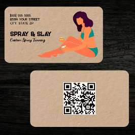 Spray Tan Custom QR Kraft Visitekaartje