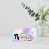 Spray tan eenhoorn holografie regenboog glitter dr visitekaartje (Staand voorkant)