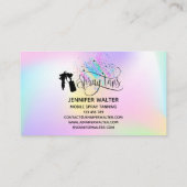 Spray tan eenhoorn holografie regenboog glitter dr visitekaartje (Achterkant)
