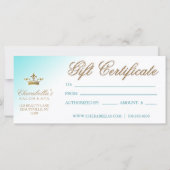 Spray Tan Gift Certificate Glitter Gold Crown (Achterkant)