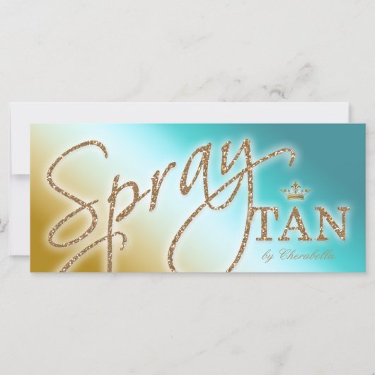 Spray Tan Gift Certificate Glitter Gold Crown (Voorkant)