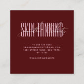 Spray tan gloed moderne typografie script rood vierkante visitekaartje (Achterkant)