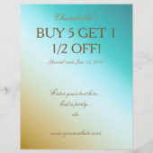 Spray Tan Gold Glitter Crown flyer (Achterkant)