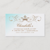 Spray Tan Gold Glitter Elegant Crown Visitekaartje (Achterkant)