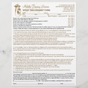 Spray Tan Liability Waiver Form Flyer