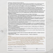 Spray Tan Liability Waiver Form Flyer (Achterkant)