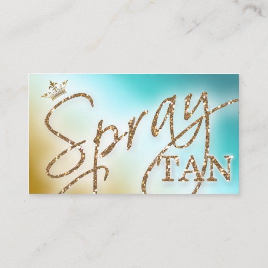 Spray Tan Loyalty Card Diamonds Gold Glitter Crown (Achterkant)