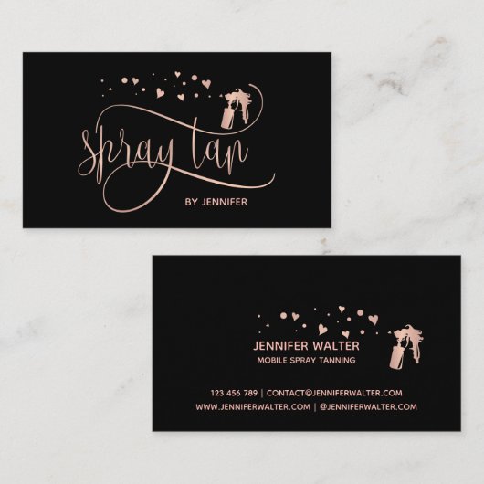Spray Tan machine mobiele tanning studio harten Visitekaartje (Voorkant / Achterkant)