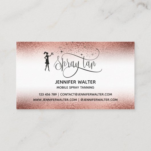 Spray Tan Machine Spray Tanning Mobile Tanning Visitekaartje (Achterkant)