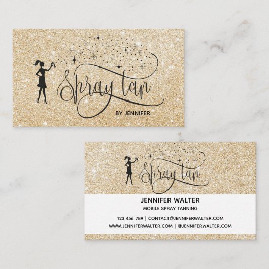 Spray Tan Mobiele Spray Tanning Glittering Meisje Visitekaartje (Voorkant / Achterkant)