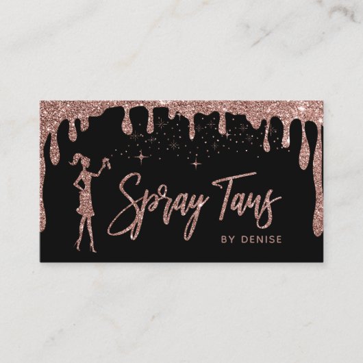 Spray Tan Mobile Spray Tan Gold Glittering Girl Visitekaartje (Voorkant)