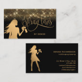 Spray Tan Mobile Spray Tan Gold Glittering Girl Visitekaartje (Voorkant / Achterkant)