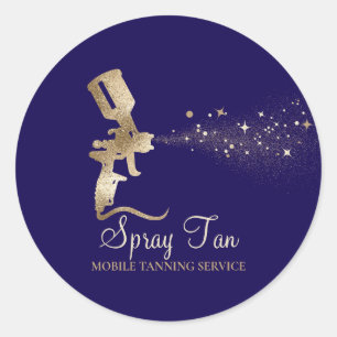 Spray Tan Mobile Tanning Air Brush Navy Ronde Sticker