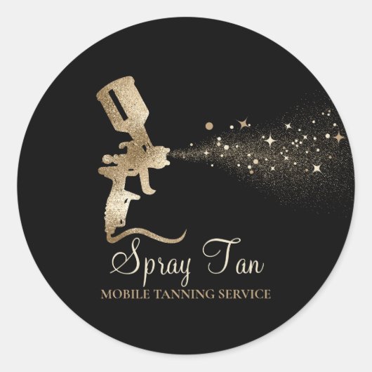 Spray Tan Mobile Tanning Air Brush Ronde Sticker (Voorkant)