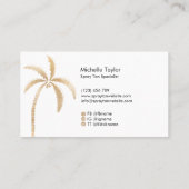 Spray Tan Mobile Tropische Palm Beach Goud Visitekaartje (Achterkant)