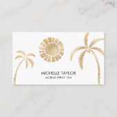 Spray Tan Mobile Tropische Palm Beach Goud Visitekaartje (Voorkant)