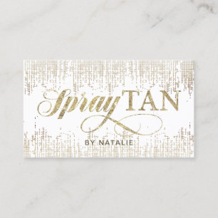 Spray Tan Modern Gold Confetti Mobile Tanning Visitekaartje