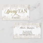 Spray Tan Modern Gold Confetti Mobile Tanning Visitekaartje (Voorkant / Achterkant)