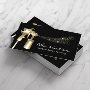 Spray Tan Modern Gold Mobile Tanning Visitekaartje