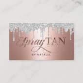 Spray Tan Modern Silver Drift Roos Gold Tanning Visitekaartje (Voorkant)