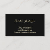 Spray Tan Modern Zwart Glitter Mobiel Tannen Visitekaartje (Achterkant)