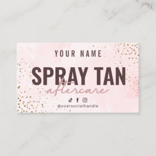 Spray Tan Nastruction Card Visitekaartje