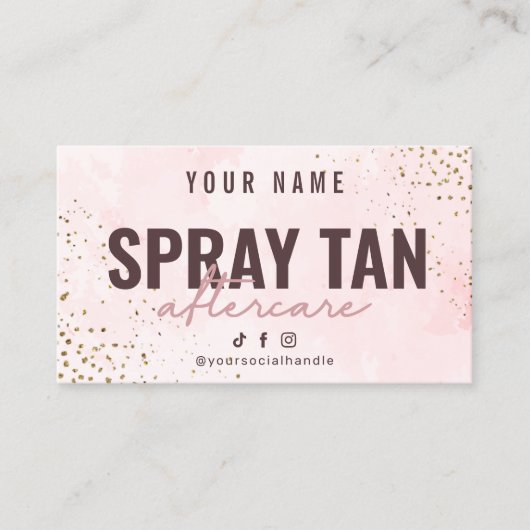 Spray Tan Nastruction Card Visitekaartje (Voorkant)