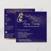 Spray Tan Nazorg Instructie Tips Navy Body Kaart (Voorkant / Achterkant)