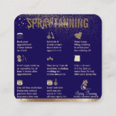Spray Tan Nazorg Tips Marine Vierkante Visitekaartje (Achterkant)