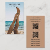 Spray Tan Photo Social Media Marketing 2 QR-codes Visitekaartje (Voorkant / Achterkant)