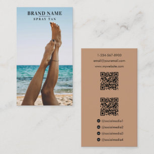 Spray Tan Photo Social Media Marketing 2 QR-codes Visitekaartje