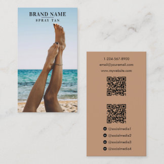 Spray Tan Photo Social Media Marketing 2 QR-codes Visitekaartje
