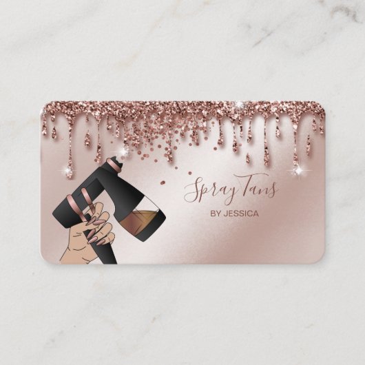 Spray Tan Pistool, Mobile Roos Gold Spray Tanning Visitekaartje (Voorkant)