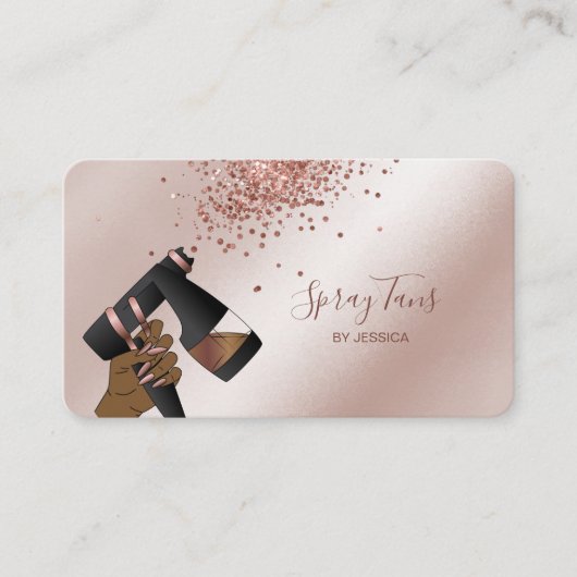 Spray Tan Pistool, Mobile Roos Gold Spray Tanning  Visitekaartje (Voorkant)