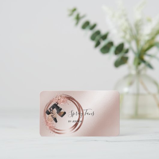 Spray Tan Pistool, Mobile Roos Gold Spray Tanning Visitekaartje (Staand voorkant)