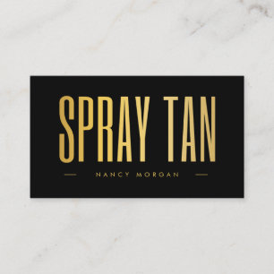 Spray Tan QR-code & Logo Zwart en Goud Visitekaartje