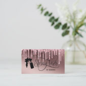 Spray tan script druppelen glitter goud visitekaartje (Staand voorkant)