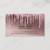 Spray tan script druppelen glitter goud visitekaartje (Achterkant)