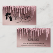 Spray tan script druppelen glitter goud visitekaartje (Voorkant / Achterkant)
