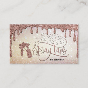 Spray tan script druppelen glitter goud visitekaartje