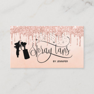 Spray tan script glitter Gold druppels Visitekaartje