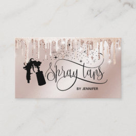 Spray tan script glitter Gold druppels Visitekaartje