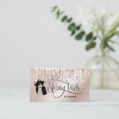 Spray tan script glitter Gold druppels Visitekaartje (Staand voorkant)