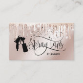 Spray tan script glitter Gold druppels Visitekaartje (Voorkant)
