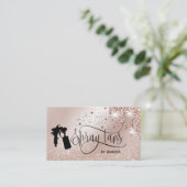 Spray tan script glitter Gold druppels Visitekaartje (Staand voorkant)