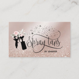 Spray tan script glitter goud bloemen visitekaartje