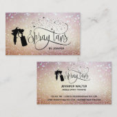 Spray tan script glitter goud marmeren textuur visitekaartje (Voorkant / Achterkant)