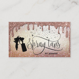 Spray tan script glitter goud marmeren textuur visitekaartje